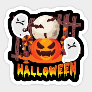 Halloween Pumpkin Candy Ghosts Moon Bat Scary Spooky Costume Sticker